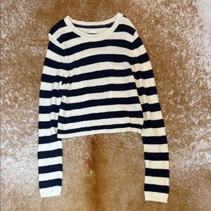 Aerie Navy and White Striped Sweater Size XL